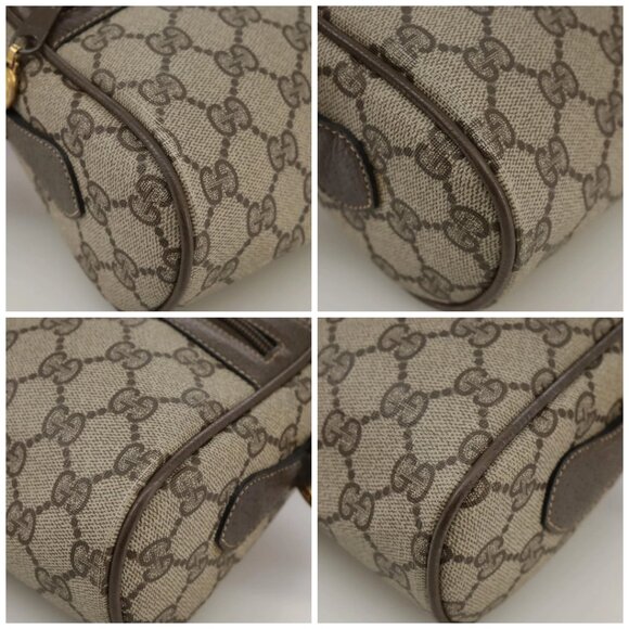 GUCCI Web Sherry Line GG Supreme Shoulder Bag PVC Beige Red Green Auth mr832 - Picture 14 of 16